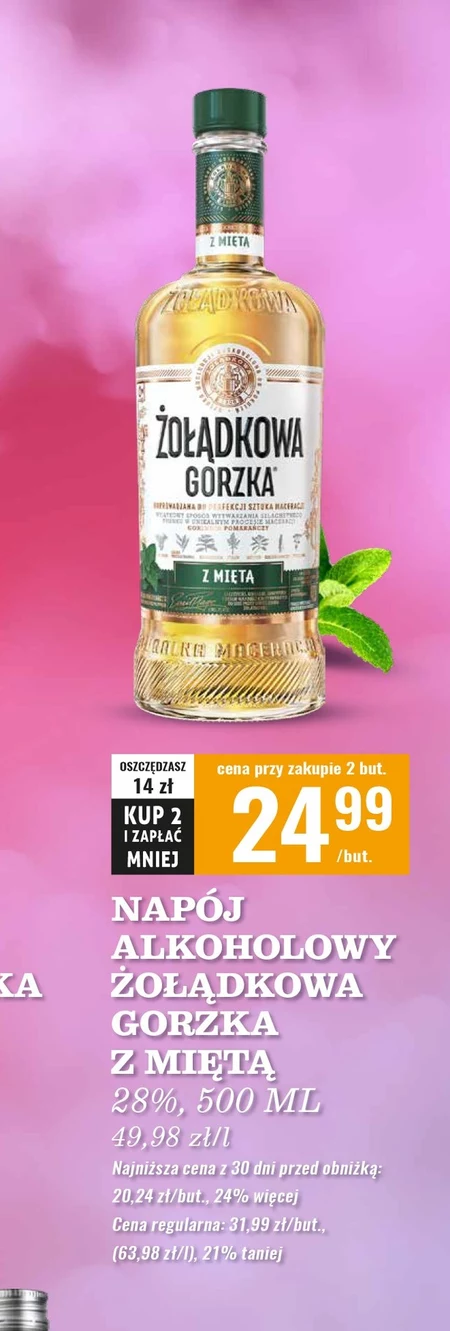Napój alkoholowy Żołądkowa Gorzka