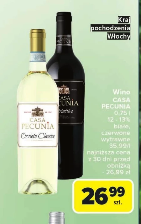 Wino wytrawne Casa Pecunia
