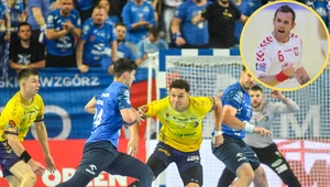 Grzegorz Tkaczyk (w kółeczku) skomentował rywalizację Orlen Wisły Płock z Industrią Kielce