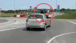 Motocyklista wylądował na masce auta. Kierowca uciekał, bo jechał pijany
