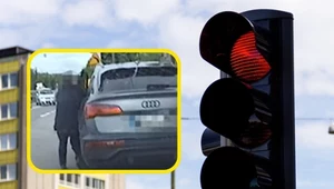 Kierowca wysiadł do policjantów, którzy go zatrzymali. A jego auto pojechało dalej