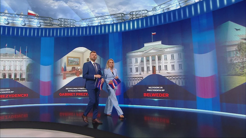 Igor Sokołowski i Marta Budzyńska podczas wieczoru wyborczego w Polsat News Igor Sokołowski i Marta Budzyńska podczas wieczoru wyborczego w Polsat News