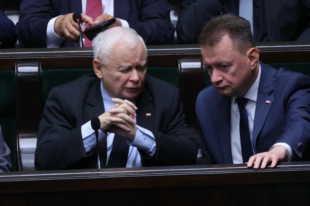 Prezes PiS Jarosław Kaczyński i Mariusz Błaszczak Prezes PiS Jarosław Kaczyński i Mariusz Błaszczak