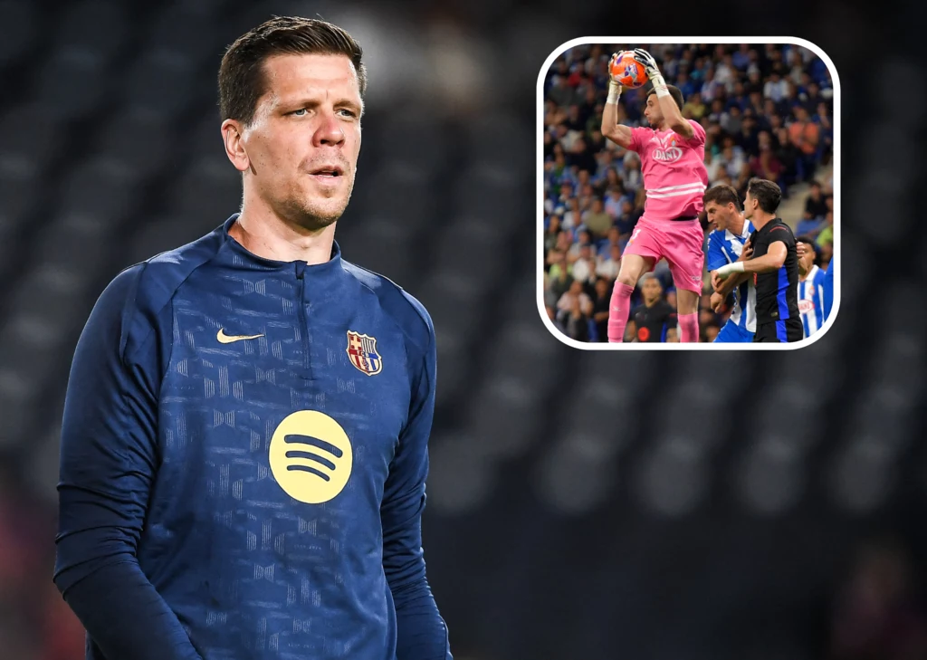 Na zdjęciu Wojciech Szczęsny oraz Joan Garcia w akcji podczas meczu z FC Barcelona Na zdjęciu Wojciech Szczęsny oraz Joan Garcia w akcji podczas meczu z FC Barcelona