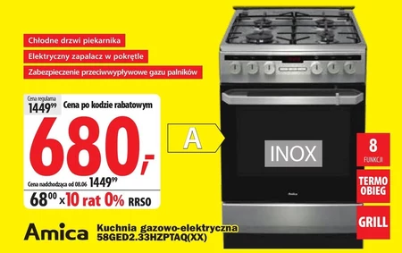 Kuchenka gazowo-elektryczna Amica