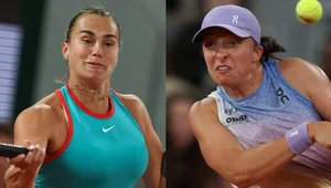 Aryna Sabalenka i Iga Świątek podczas półfinału Roland Garros 2025