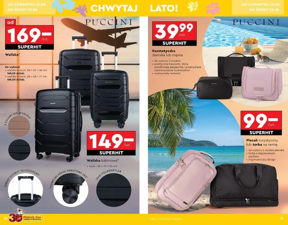 Biedronka oferuje walizki Puccini!