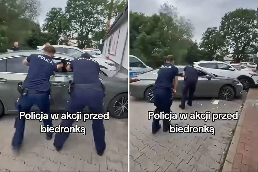 Policjanci mieli poważne problemy by zatrzymać złodzieja w kradzionym samochodzie pod Biedronką Policjanci mieli poważne problemy by zatrzymać złodzieja w kradzionym samochodzie pod Biedronką