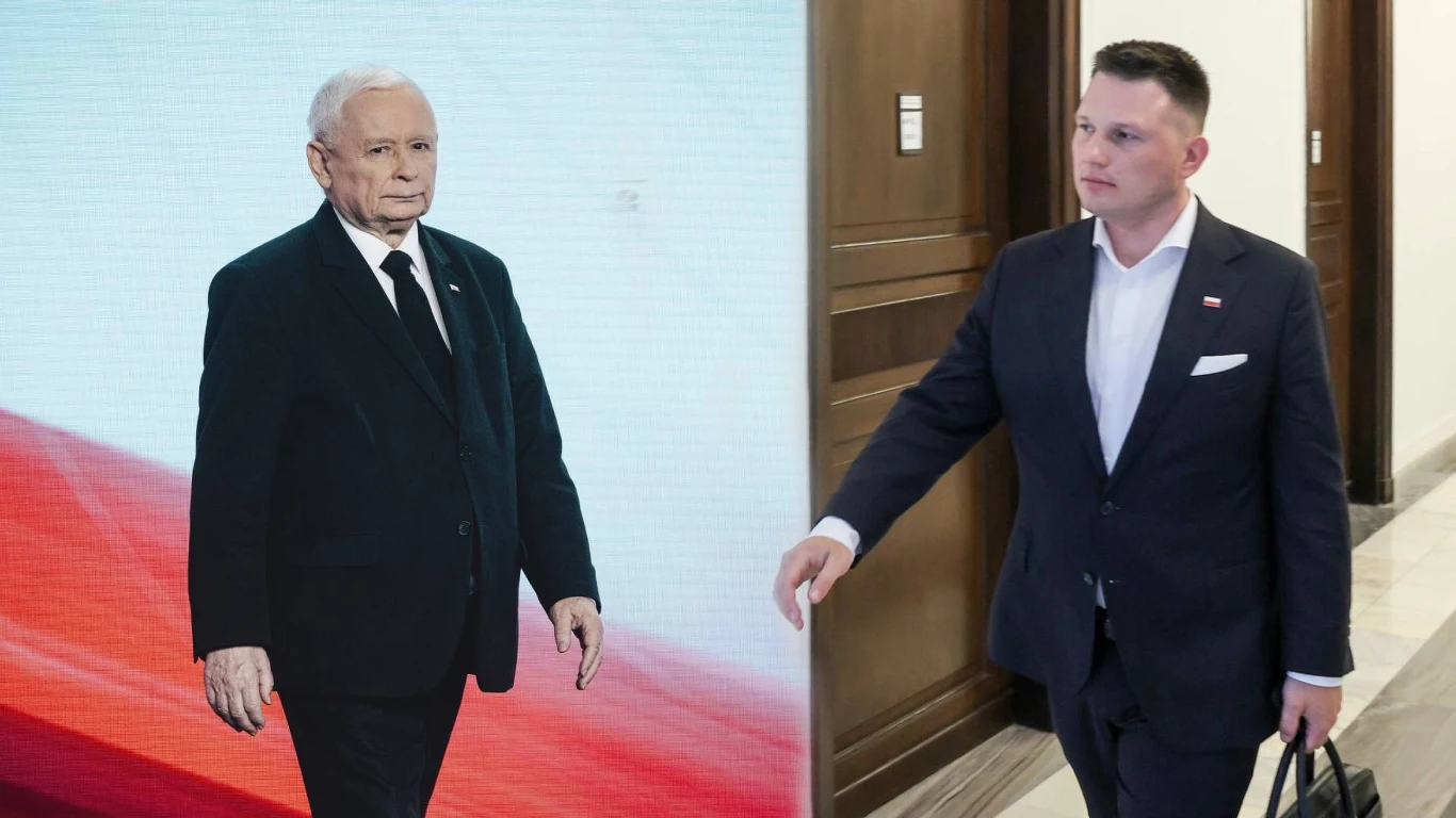 Jarosław Kaczyński i Sławomir Mentzen