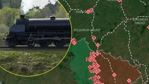 Eksplozja pod lokomotywą na zachodzie Rosji. W tle ładunek wybuchowy