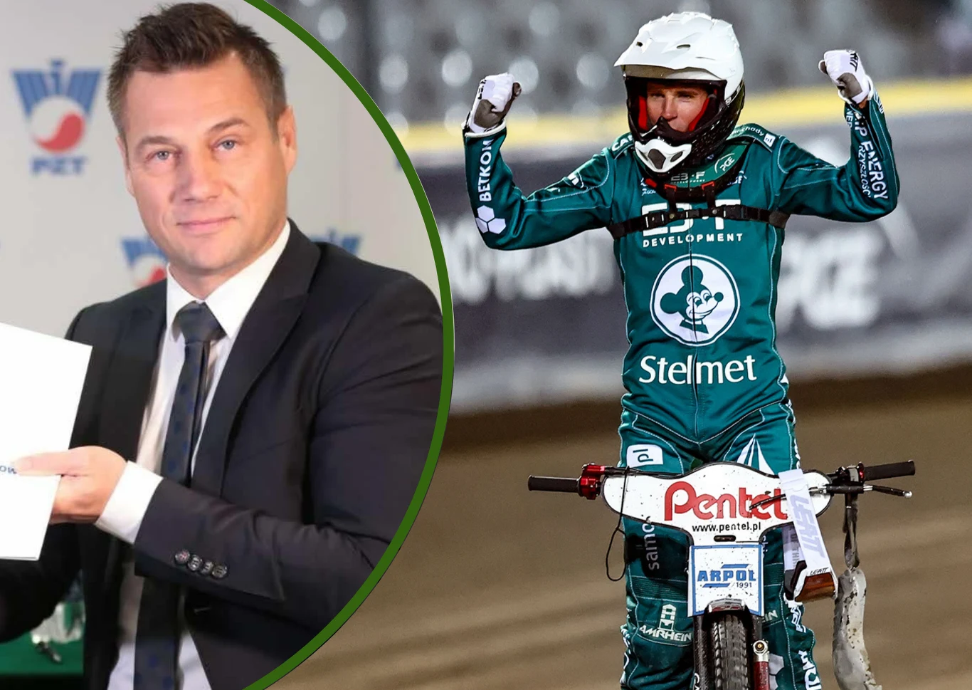 Adam Goliński, a na motocyklu Przemysław Pawlicki Adam Goliński, a na motocyklu Przemysław Pawlicki