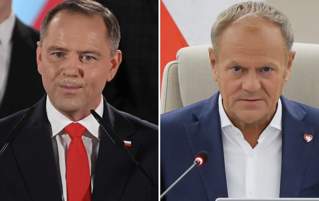 Od lewej: prezydent elekt Karol Nawrocki, premier Donald Tusk Od lewej: prezydent elekt Karol Nawrocki, premier Donald Tusk