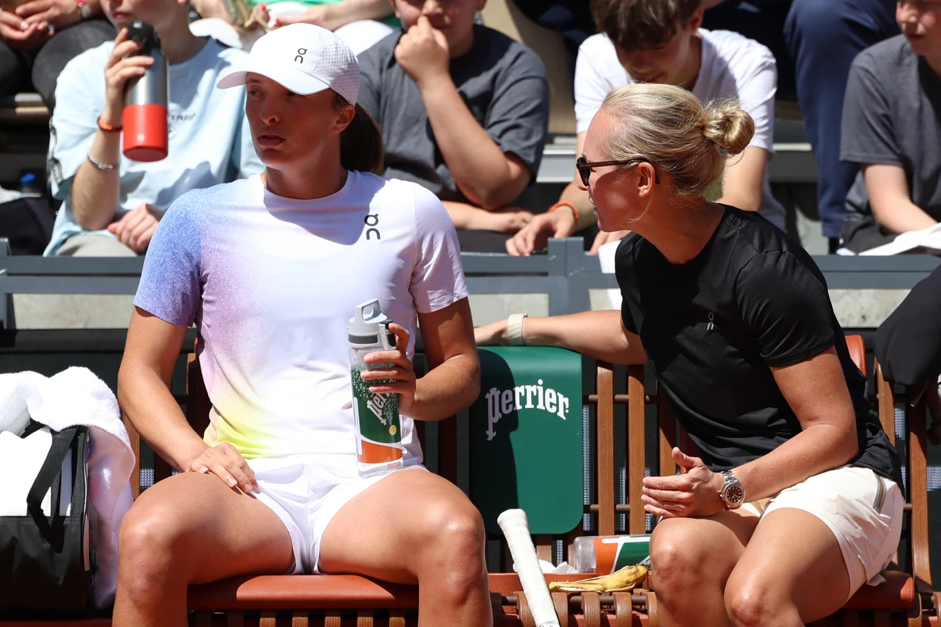 Iga Świątek oraz jej psycholog, Daria Abramowicz. Czy "team Świątek", tak jak podpowiada trener Paweł Strauss, może się powiększyć?