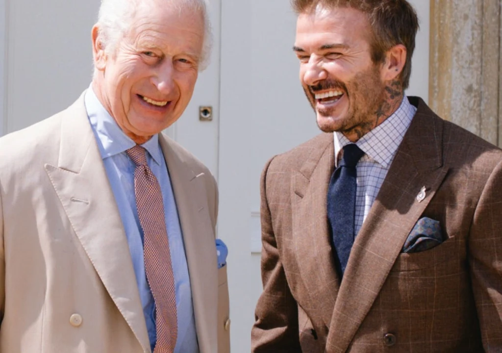 Król Karol III i David Beckham