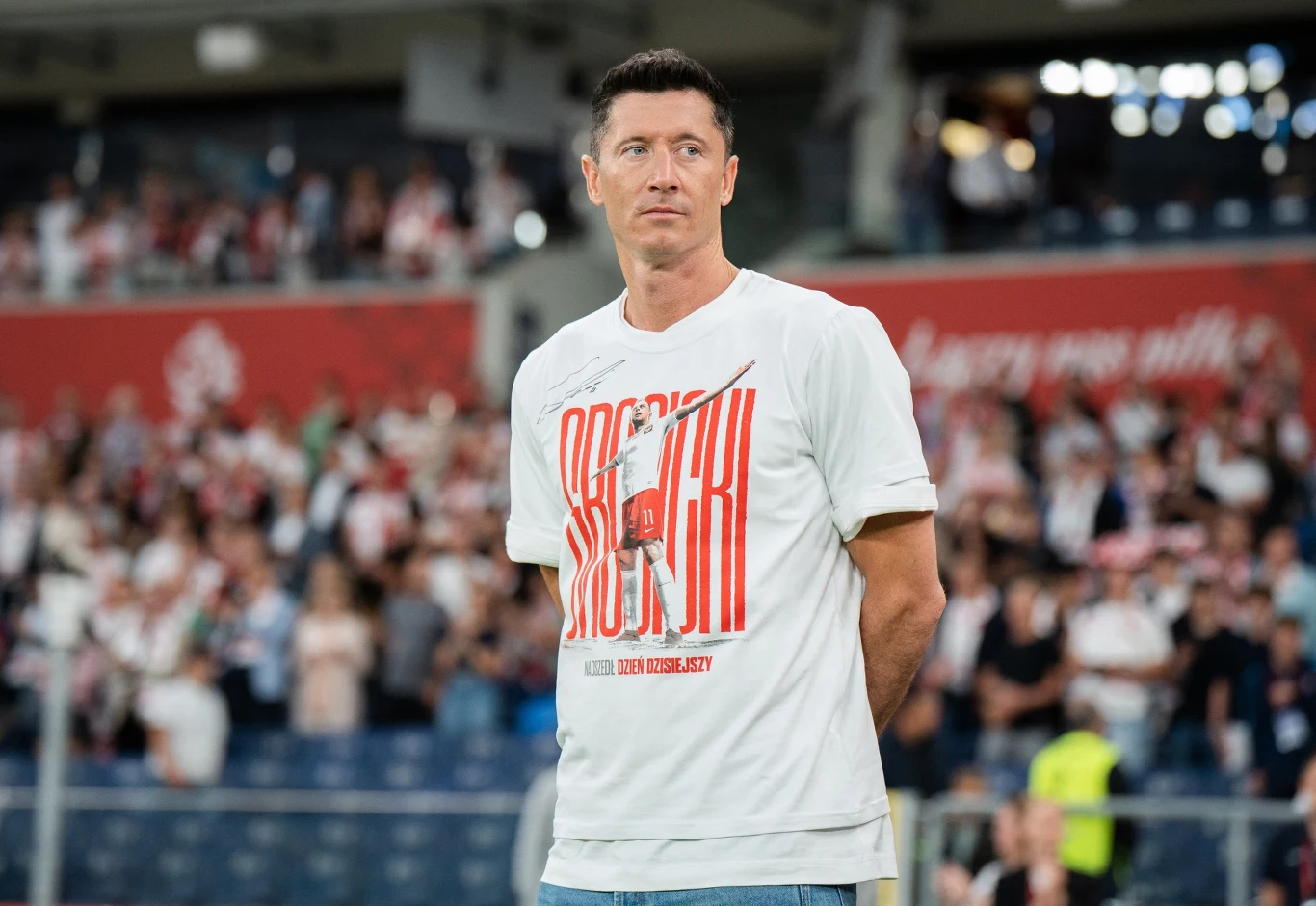 Robert Lewandowski na meczu Polska - Mołdawia Robert Lewandowski na meczu Polska - Mołdawia