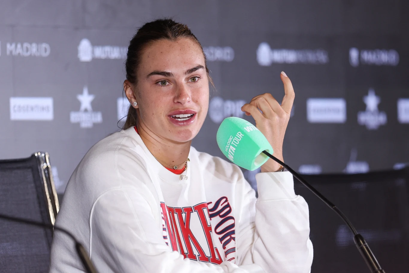 Aryna Sabalenka na konferencji prasowej Aryna Sabalenka na konferencji prasowej
