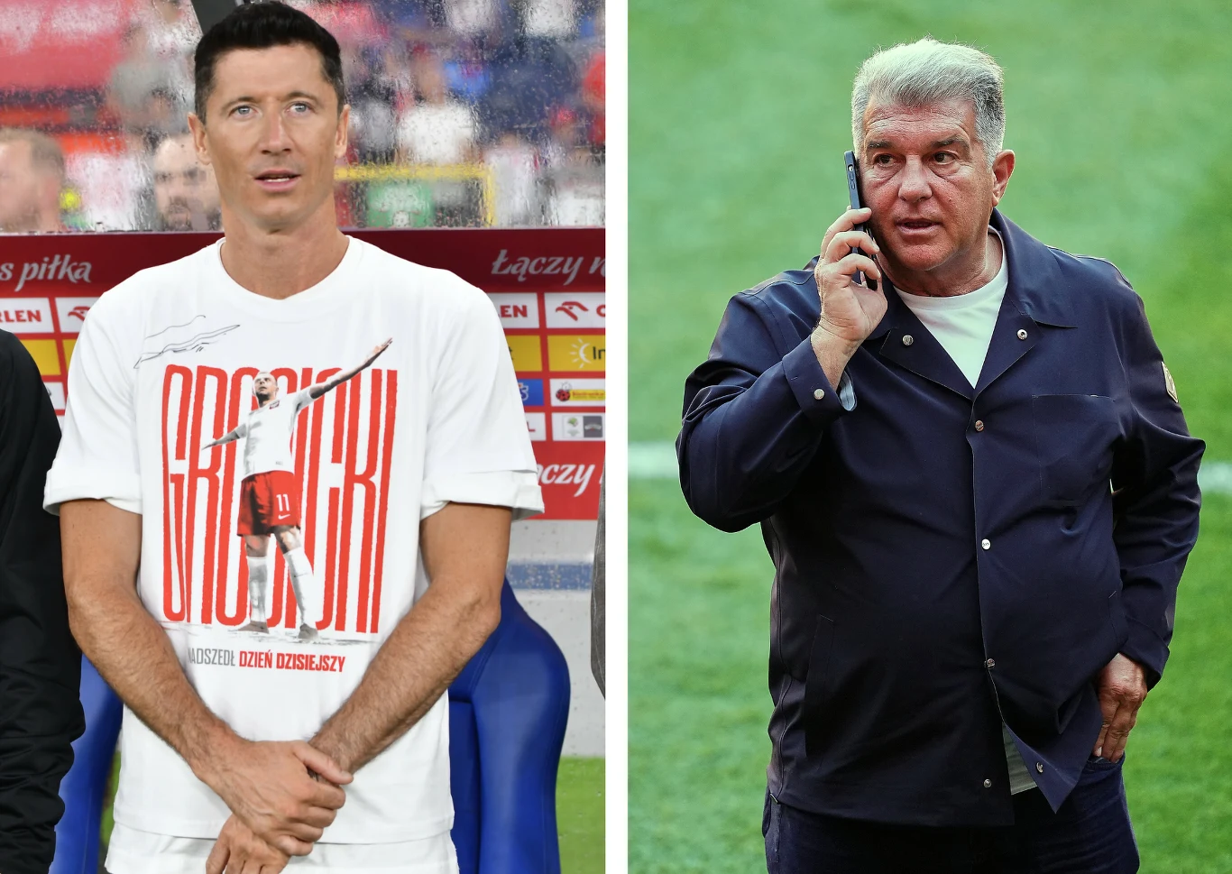 Robert Lewandowski i Joan Laporta