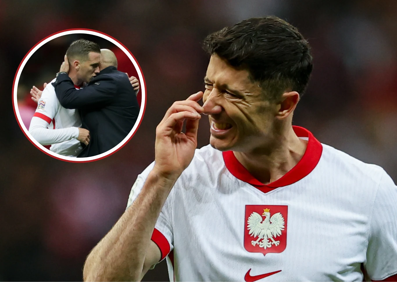Na zdjęciu Piotr Zieliński, Michał Probierz oraz Robert Lewandowski Na zdjęciu Piotr Zieliński, Michał Probierz oraz Robert Lewandowski