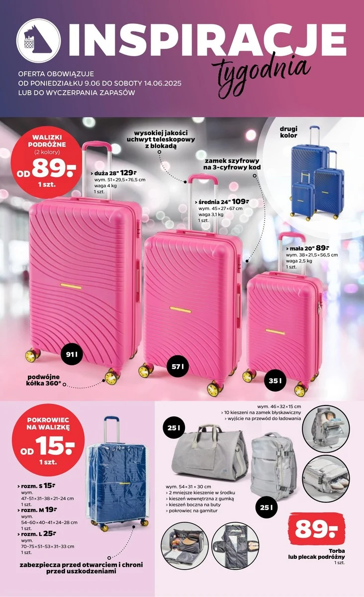Walizki, torby i plecaki podróżne w Netto! 