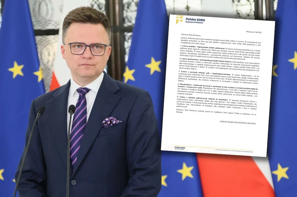 Zarząd Polski 2050 wysłał pismo do Donalda Tuska. Przedstawiono w nim pięć postulatów Zarząd Polski 2050 wysłał pismo do Donalda Tuska. Przedstawiono w nim pięć postulatów