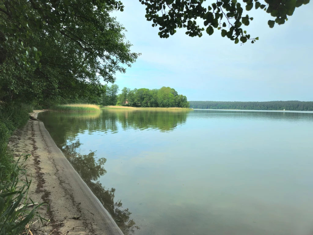 Jezioro Łańskie ma bardzo sprzyjający plażowaniu brzeg, jednak nie we wszystkich miejscach można się kąpać - w końcu to rezerwat Piaszczysty brzeg jeziora, zielona wyspa pośrodku wody i drzewa odbijające się w tafli jeziora