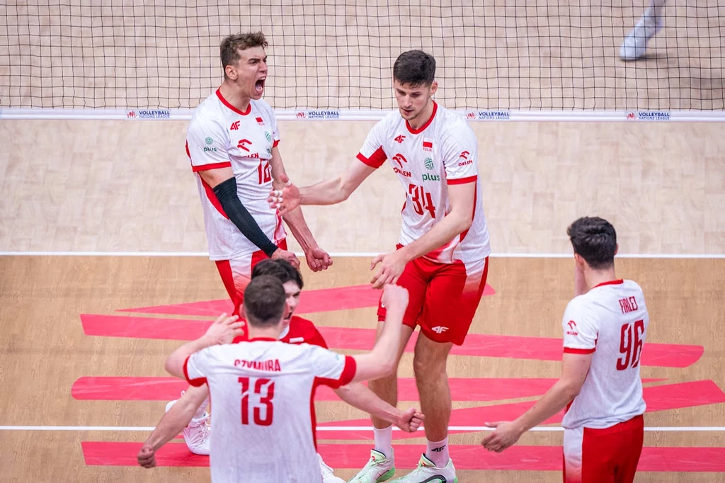 Siatkarze reprezentacji Polski podczas meczu z Holandią