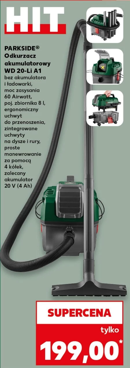 Акумуляторний пилосос Parkside