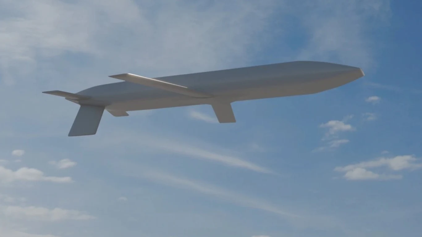 USA pokazały nowy pocisk nuklearny, który ma uderzać niepostrzeżenie. Pocisk manewrujący lecący na tle błękitnego, lekko zachmurzonego nieba