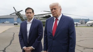 Sekretarz stanu USA Marco Rubio oraz prezydent Donald Trump