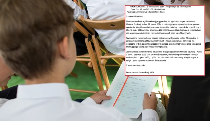 Jest stanowisko MEN ws. oceny z religii i etyki