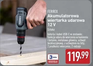 Akumulatorowa wiertarka udarowa Ferrex