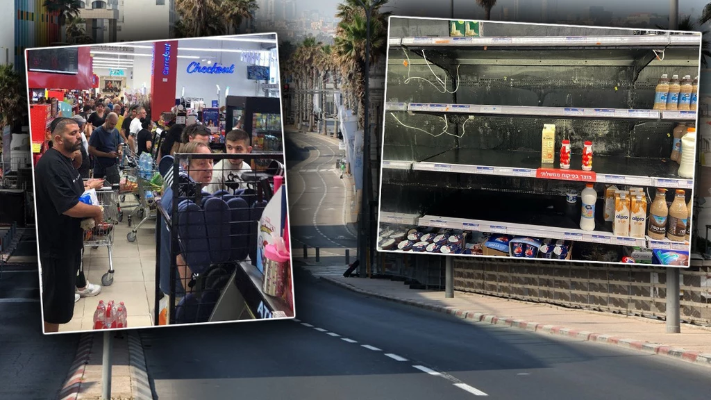 "Panika zakupowa" w Izraelu po ataku na Iran "Panika zakupowa" w Izraelu po ataku na Iran