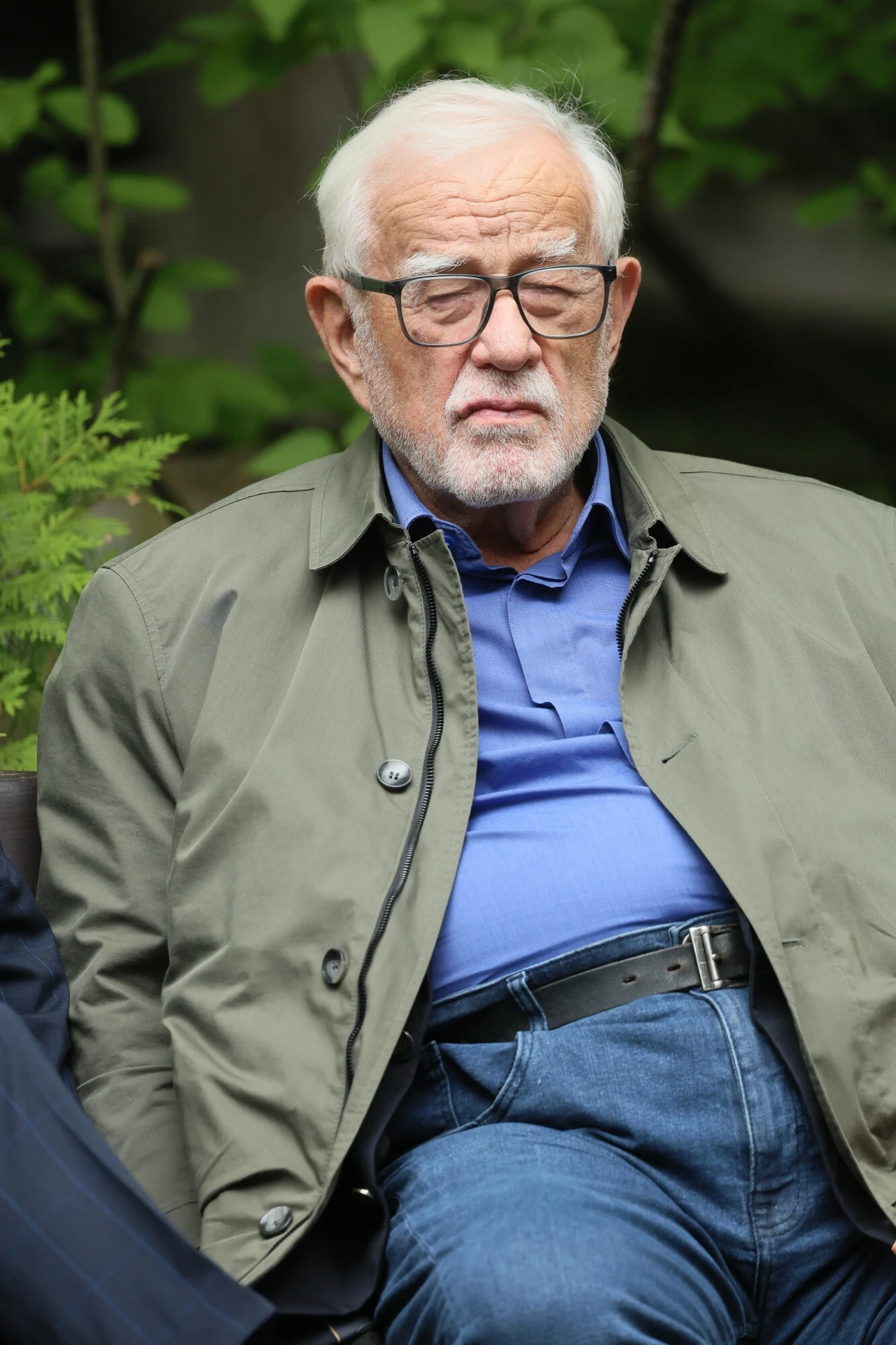 Jan Pietrzak na pogrzebie Ewy Dałkowskiej