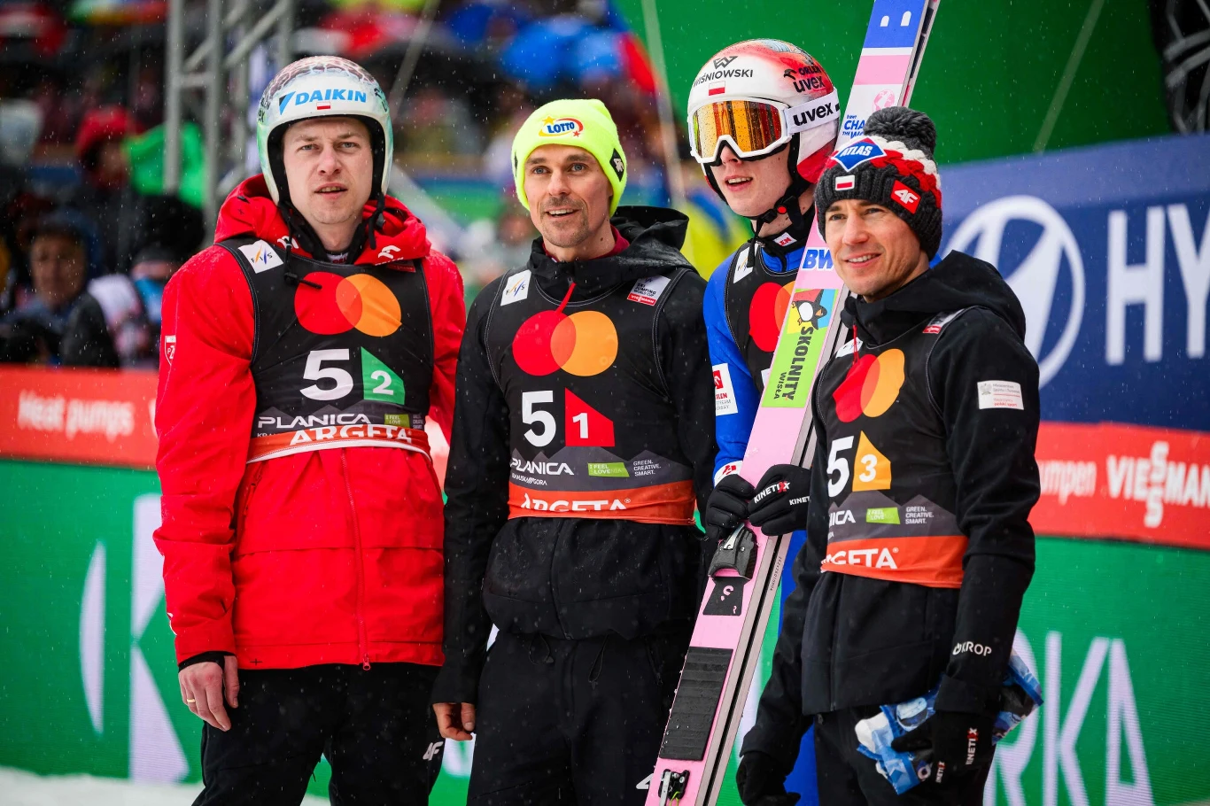 Kamil Stoch, Piotr Żyła, Aleksander Zniszczoł i Paweł Wąsek