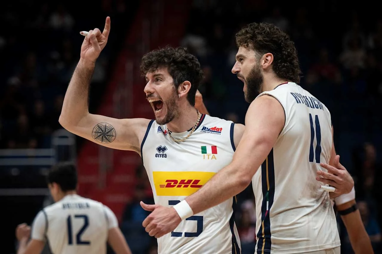 Kamil Rychlicki (z prawej) w barwach reprezentacji Włoch