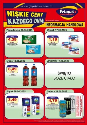 Gazetka promocyjna Primus, ważna od 16.06.2025 do 21.06.2025.
