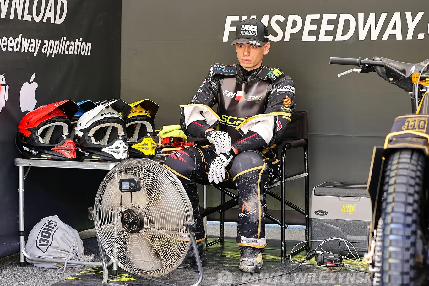 Jakub Krawczyk skupiony. Zawody SGP2.