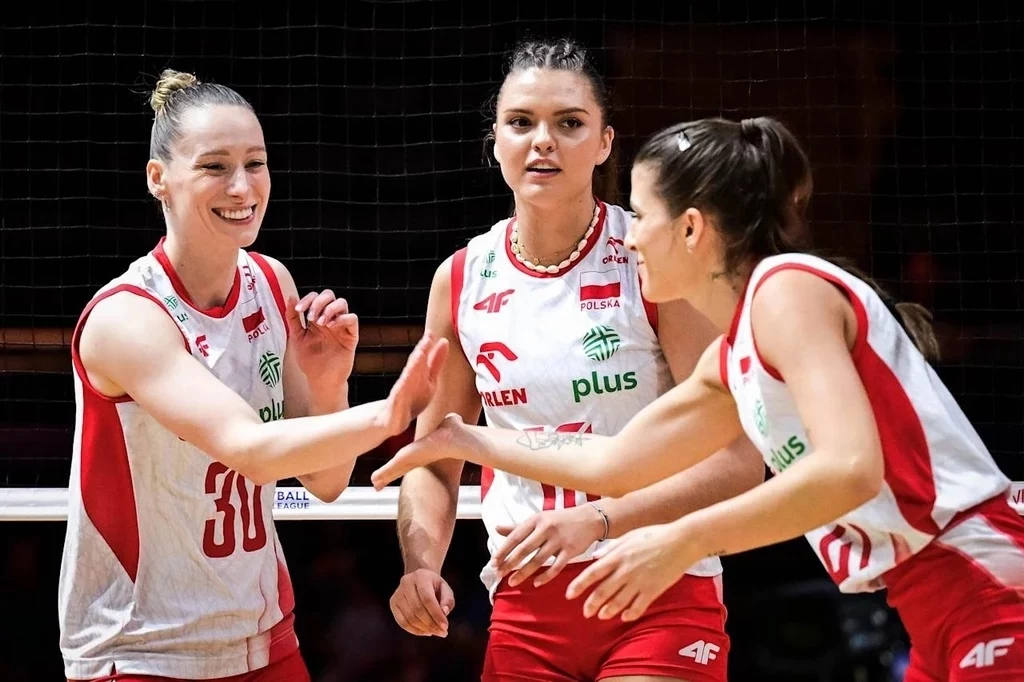 Polskie siatkarki podczas meczu Ligi Narodów Polskie siatkarki podczas meczu Ligi Narodów