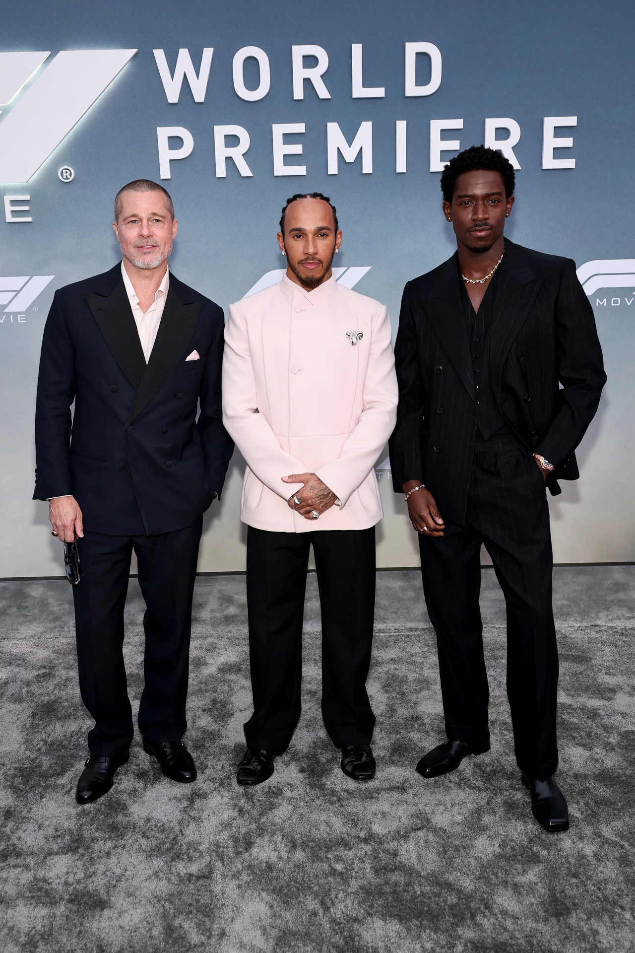 Brad Pitt, Lewis Hamilton i Damson Idris na premierze filmu "F1" Brad Pitt, Lewis Hamilton i Damson Idris na premierze filmu "F1"