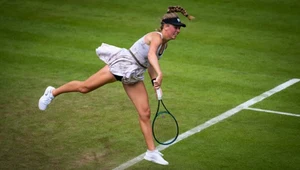 Magdalena Fręch podczas turnieju WTA 250 w Berlinie