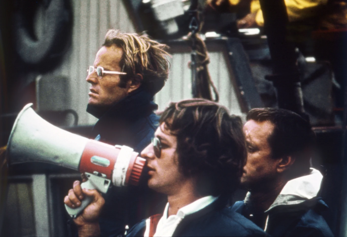 Steven Spielberg na planie "Szczęk"