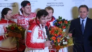 Z mikrofonem Albiert Diemczenko, srebrny medalista olimpijski z Soczi