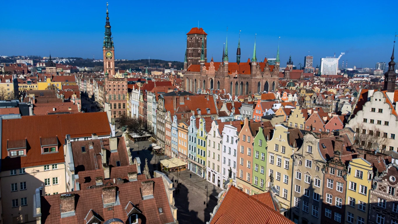 Widok na Głowne Miasto w Gdańsku