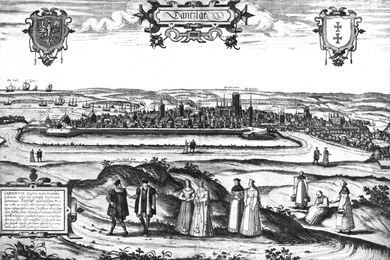 Gdańsk, miedzioryt do "Civitates orbis terrarum”, 1572 r.