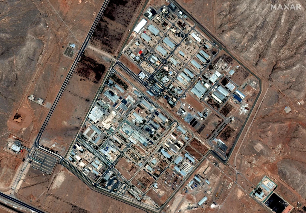 Zakład wzbogacania uranu Isfahan w środkowym Iranie, zdjęcie satelitarne z 14 czerwca 2025 Zakład wzbogacania uranu Isfahan w środkowym Iranie, zdjęcie satelitarne z 14 czerwca 2025