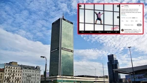 24-latek wspiął się na znany wieżowiec w Warszawie. Jest nagranie