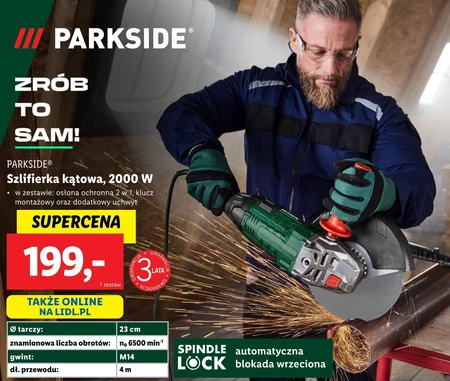 Кутова шліфувальна машина Parkside