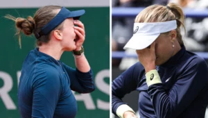 Na zdjęciu Barbora Krejcikova oraz Harriet Dart rozpaczająca po porażce z Czeszką