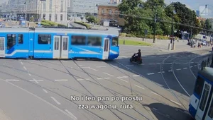 „Stop Drogówka”: Pijany na skuterze wjechał prosto pod tramwaj