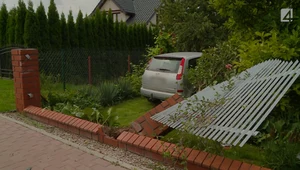 Pijany kierowca zniszczył ogrodzenie i wjechał na prywatną posesję